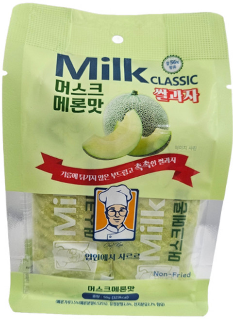 밀크 쌀과자 미니 머스크 메론맛, 56g, 2개