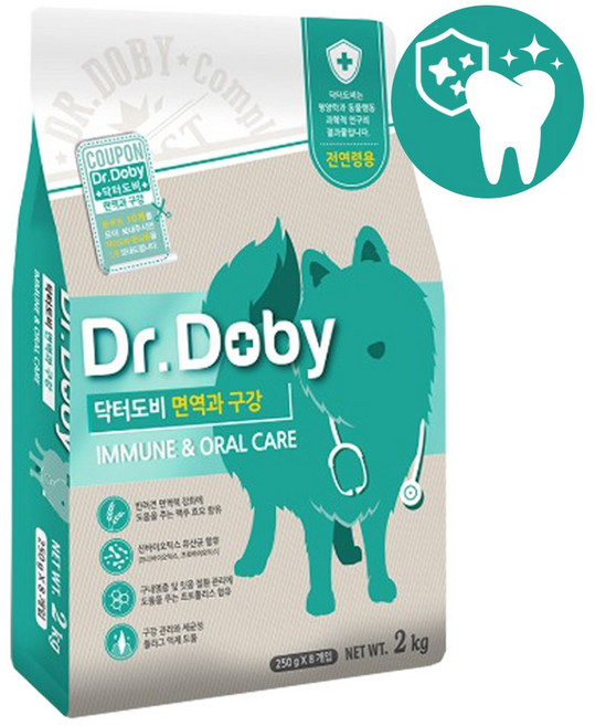 닥터도비 강아지 면역 기능성 사료, 구강/치석관리, 2kg, 1개