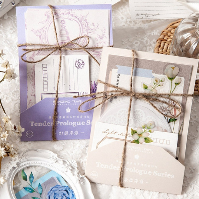 빈티지 감성 압화 배경지 메모지 다꾸 레이스 페이퍼 8종, 6.디엘 (ME-1207)