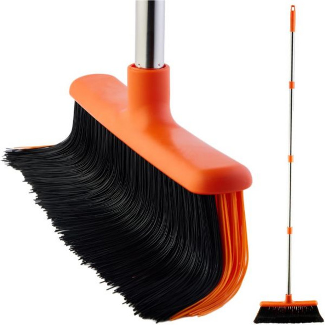 LAWFYMORI인조 잔디 아스트로터프 갈퀴 브러시 60인치 길이의 손잡이 잎 잔디밭 정원용 곡선형 강모가 있는, 1개