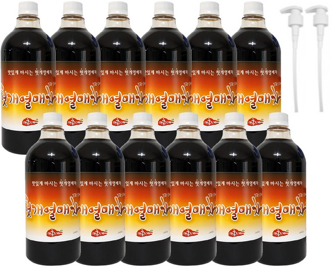 홍치마 대용량 헛개열매차 원액 엑기스 고농축 헛개수 나무 액상 1000ml (물병 X), 1L, 12개