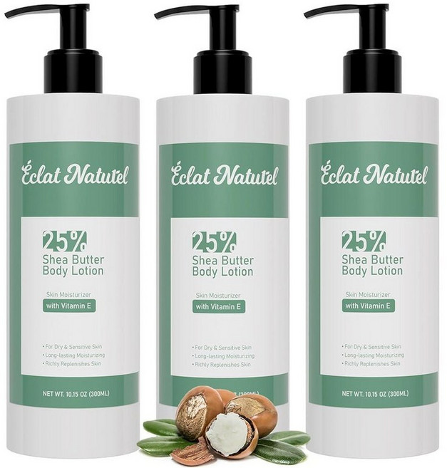 ÉCLAT NATUREL 시어 버터 핸드 크림 45% 버터와 비타민 E 모이스처라이저로 제작 딥 모이스처라이징 드라이 미니 로션 여행용 사이즈 29.6ml 1온스 1팩 221, Vitamin E, 1