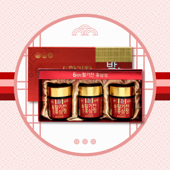 대동고려삼 6년근 발효홍삼 함유 활기찬 홍삼정 100g 3병 진세노사이드 8mg, 1박스