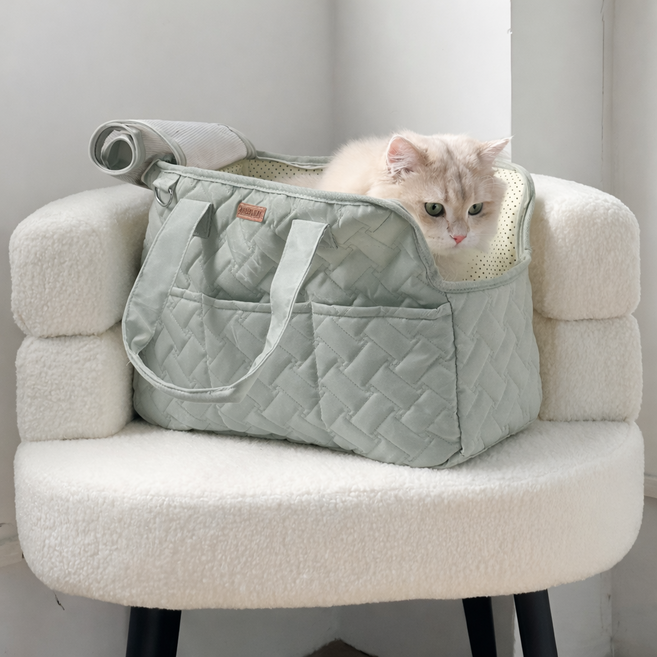 에코스윗 강아지 산책 가방 외출 이동 숄더백, 1개, 그레이