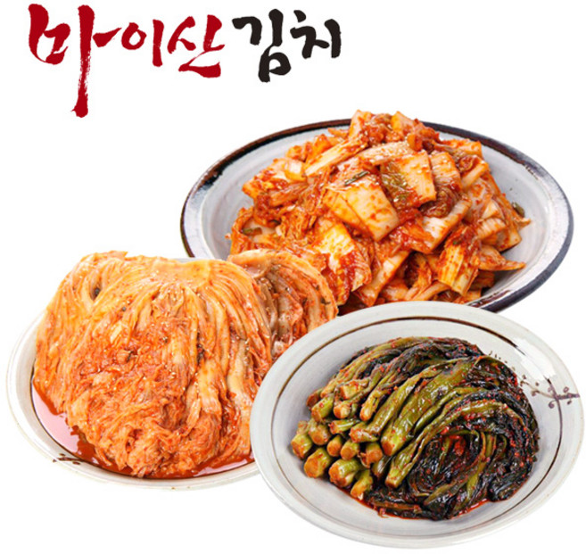 마이산김치 [한국농협김치] 전북대표 마이산 맛남3종4호(막김치/묵힌김치/갓김치 각1kg), 1세트, 1kg