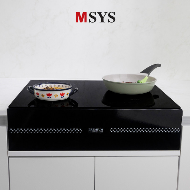 한샘 MSYS 하이브리드 3구(인덕션2구 + 하이라이트1구) 쿡탑거치대 세트 높이15cm CTB-MSF420E, 프리스탠딩, 블랙