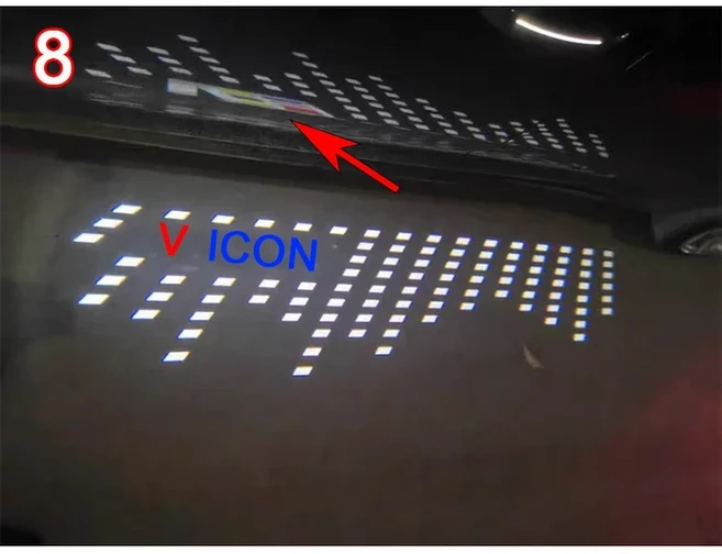 2Pcs 측면 백미러 환영 빛 LED 플로어 램프 장식 액세서리 캐딜락 ATS CTS CT4 CT5 CT6 수정 Neve, 06 8.V Icon, 05 CTS (2014-2019)