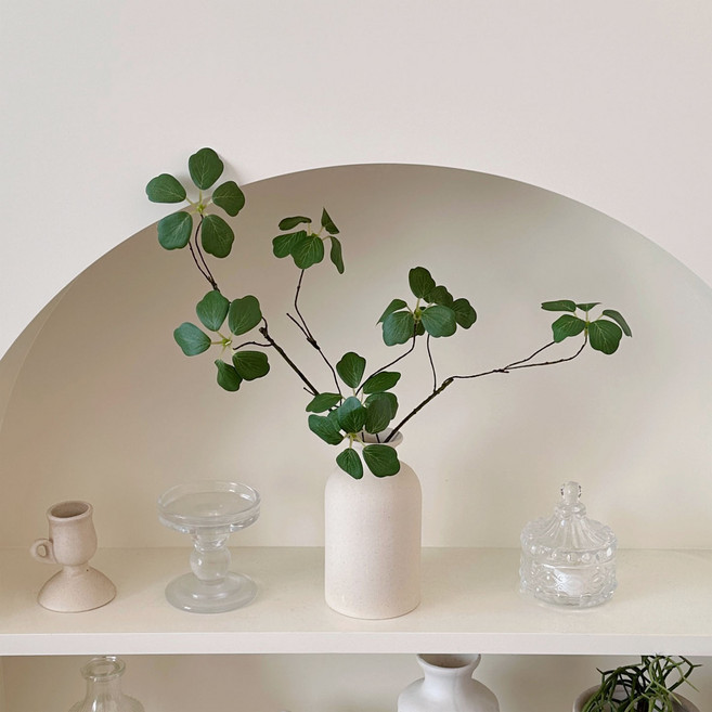 엔카이셔스 조화 2p + 도자기 화병 세트, 1개, 그린