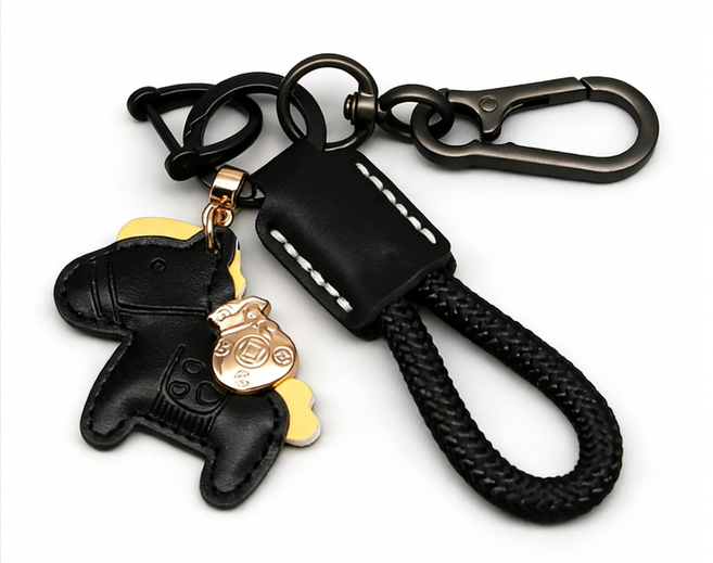 언리트블 병오년 말 가죽 키링 키홀더 가방 열쇠고리