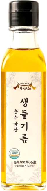 하남댁 순수국산100% 저온압착 생들기름, 1개, 180ml