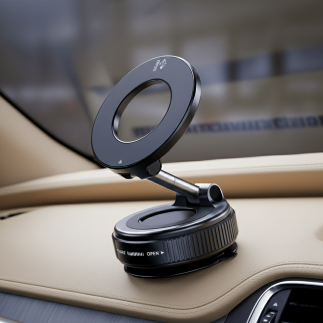 메르카 맥세이프 회전 접이식 핸드폰 거치대, 블랙, 1개