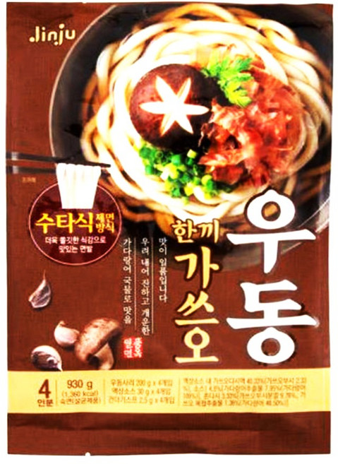 진주 한끼 가쓰오 우동 930g(4인분) 무료배송/간편식 야식 간식 분식, 3개, 930g