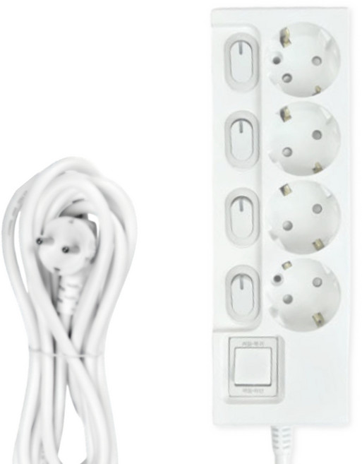 리빙라이팅 고용량 멀티탭 4구 16A 개별스위치 과부하차단 국내생산 KC인증, 1개, 4구 개별스위치, 1m