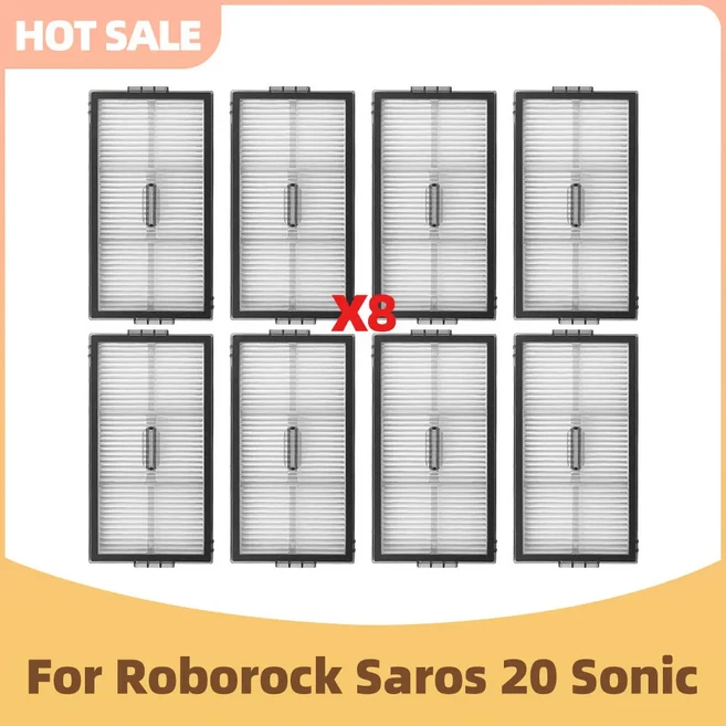 로보락 Saros 20 Sonic 호환 진공청소기 부품 메인 브러시 사이드 브러시 필터 물 천 천 먼지봉투 교체용, 14 8 Filters