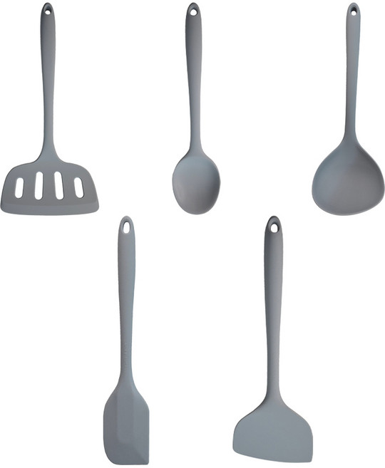 실리팟 국산 실리콘 조리도구세트, 1개, 그레이, 5종