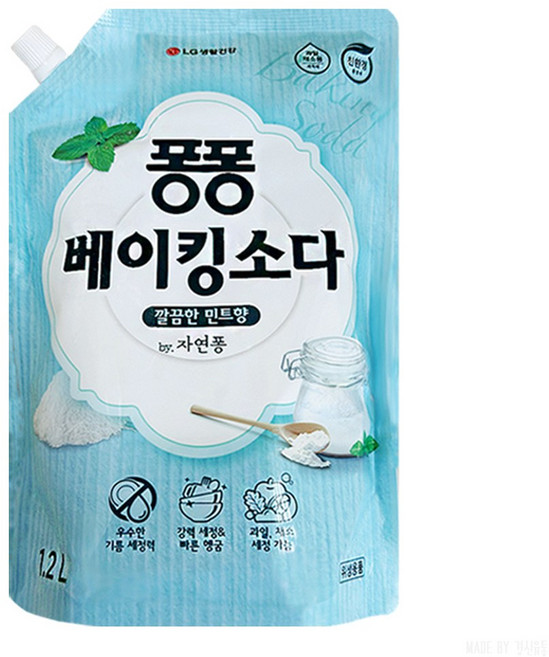 LG생활건강 퐁퐁 베이킹 소다 주방세제 리필, 1.2L, 9개