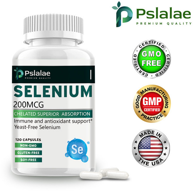 Pslalae 硒 200MCG 螯合吸收 免疫與抗氧化支持 酵母硒膠囊, 60組