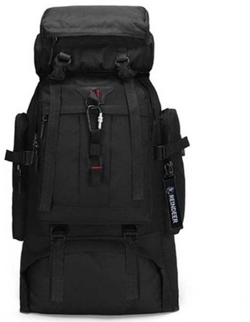 USB 충전 방수 배낭 야외 캠핑 등산 가방 대용량 백팩 80L, 블랙