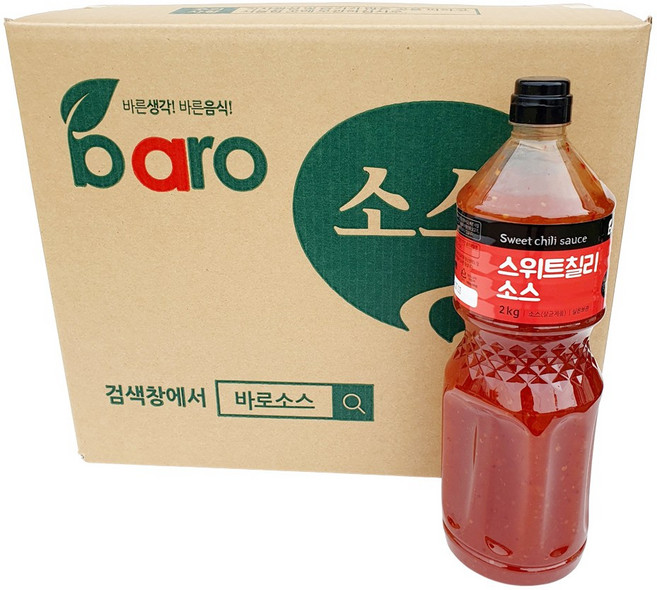 바로 스위트칠리소스 2kg 월남쌈 햄버거 토스트 샌드위치 칠리 튀김 소스, 8개