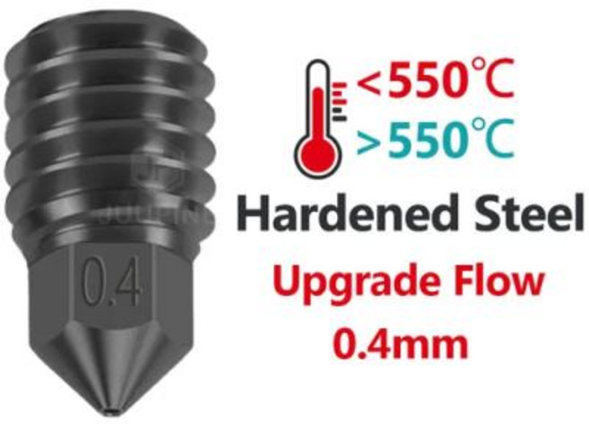 Flashforge Adventurer용 업그레이드 프로 핫엔드 AD5M 깍지 교체 가능 빠른 가열 AD5M 프로 깍지 280 ℃ 5M, 없음, 42) 3 piece - Harden 0.4mm