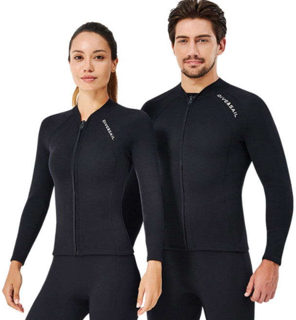 남성 여성 스노쿨링 스쿠버다이빙 프리다이빙 서핑 바다수영 슈트 다이빙 웻슈트 상의, 국내 빠른배송(여성)