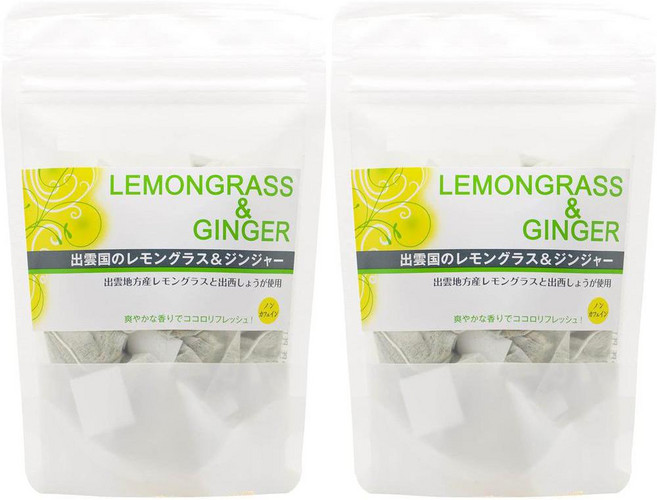Nishi Tea House 일본직구 니시 티 팩토리 이즈모 레몬 글라스 진저 티백 (1g x 13P) 2봉지, 사이즈