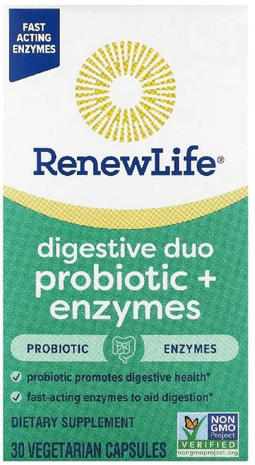 Renew Life 다이제스티브 Duo 프로바이오틱스 유산균 효소 베지 30 캡슐, 1개 - 쿠팡