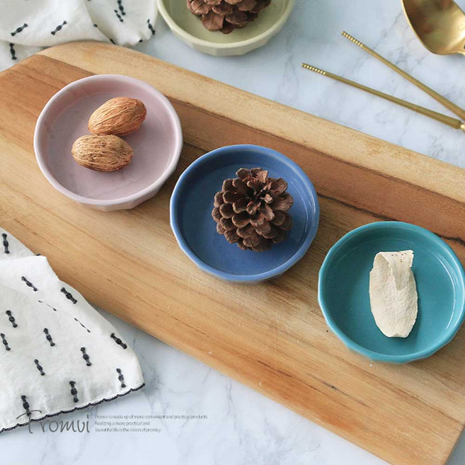 로뎀 파스텔 스몰 디쉬 플레이트 시럽 소스 일본 간장 종지 찬기 그릇, 베이비 핑크, 1개