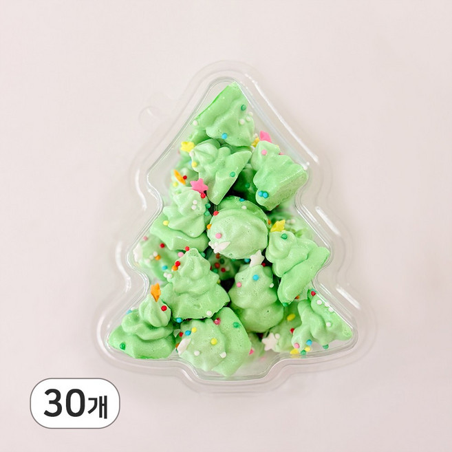 크리스마스 트리모양 케이스 쿠키 케이크 포장 용기, 30개, 투명