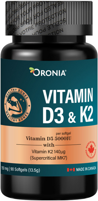 오로니아 비타민D3 5000IU & K2 초임계 추출, 1개, 90정