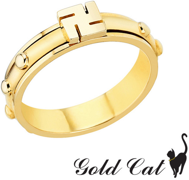 골드캣 14k 18k 만자 회전 불교 반지 R1602 각인서비스