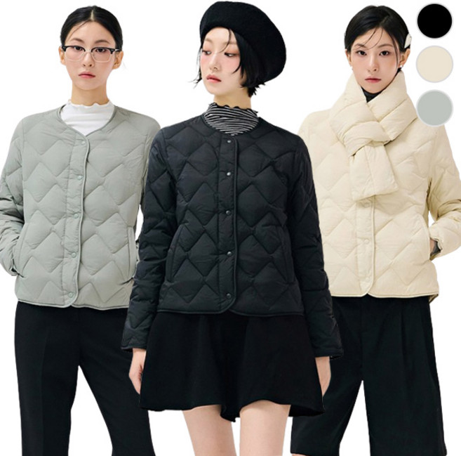 [체이스컬트] (본사직영)LIGHT 다운 물결 퀼팅 JUMPER3Color