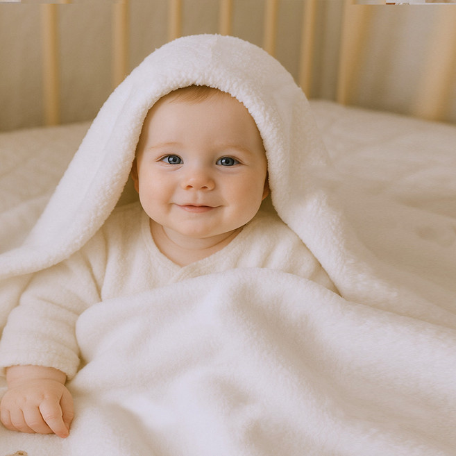 불로홈 아기 밍크 자수 극세사 블랭킷 이불, 밍크 무지