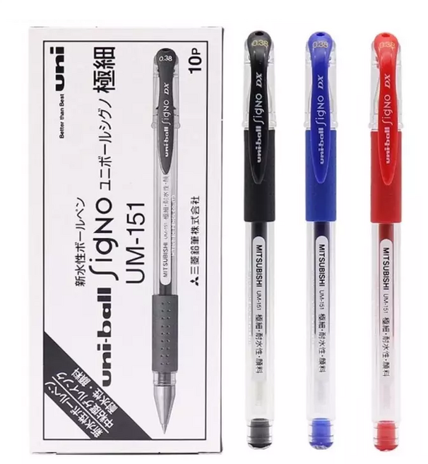 미쯔비시 유니볼 시그노 볼펜 0.38mm 10p, 블랙, 1개