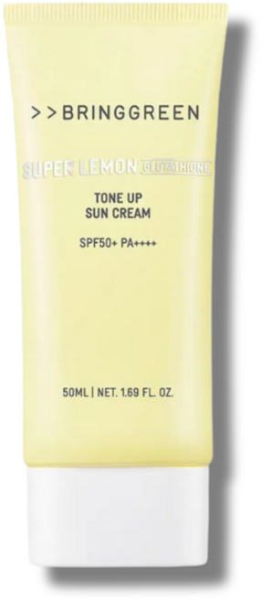 브링그린 슈퍼레몬 글루타치온 톤업 선크림 50ML SPF50+ PA++++ (수량선택가능) BRING GREN 자외선차단 톤업크림 선크림추천, 1개