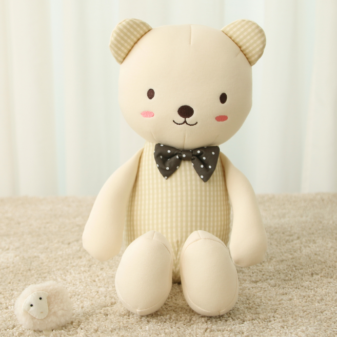 베베라온 곰인형 곰돌이인형 털빠짐 없는 오가닉 곰 애착인형, 1개, 오가닉 곰인형_고미B