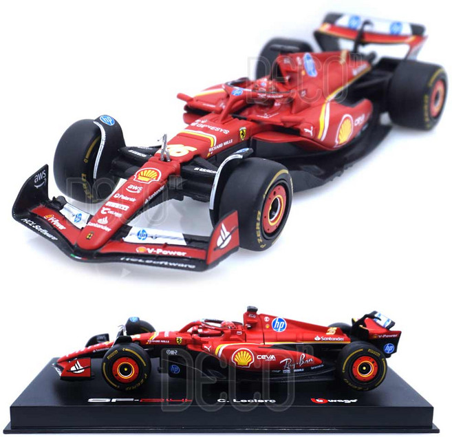 1:43 페라리 F1 SF24 샤를 르클레르 하드케이스 미니카 다이캐스트, 43하드F1SF24(샤를르클레르), 1개