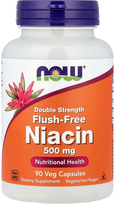 NOW Foods 홍조 무함유 니아신 500mg 베지 캡슐 90정 NOW-00498, 1개 - 쿠팡