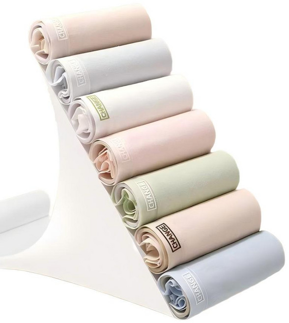 女士親膚透氣無痕純棉三角內褲, 6條：藍色2條+綠色2條+白色2條,M