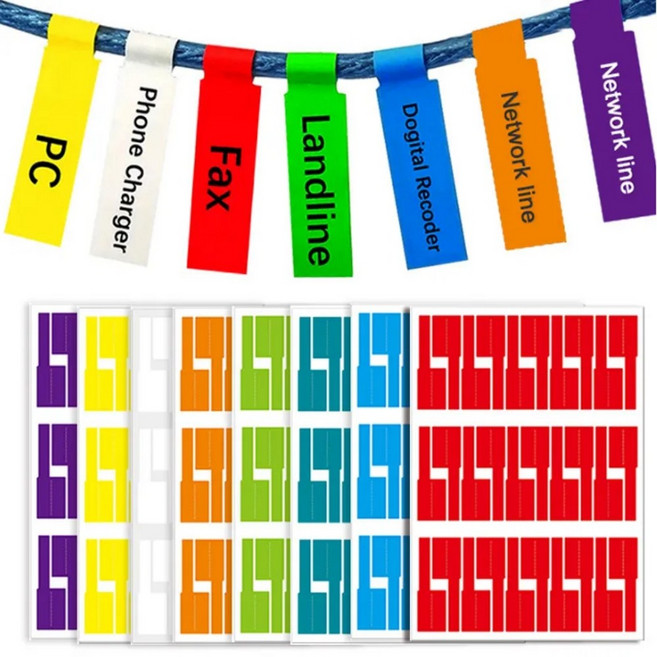 Themoreshop 케이블 네임 태그 네임택 라벨 스티커 이름표 A4 1P 색상선택, 그린, 1개