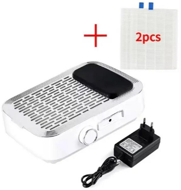 고출력 네일 먼지 집진기 드릴 매니큐어용 무선 진공 파우더 클리너 도구 키트, 1개, 플러그 유형: 1. 미국 / 색상: D. White