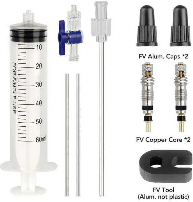 자전거 튜브리스 타이어 주입 도구 로드 프레스타 밸브 코어 제거, 색상: 9. Set C-FV4P