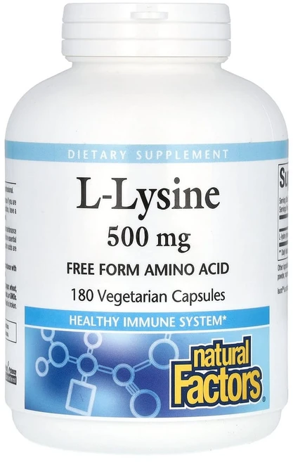 네츄럴팩터스 엘 라이신 L-Lysine 500 mg 180 식물성 캡슐, 180정, 1개 - 쿠팡