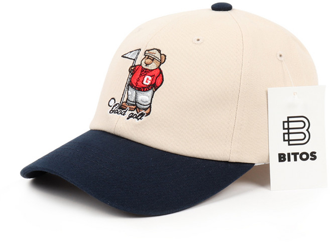 비토스 귀여운 골프베어 패치 투톤 볼캡 남자 여자 추천 모자