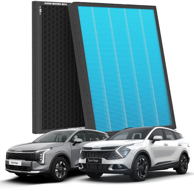 1+1 PM 0.3 에어컨필터 활성탄 블루 초미세먼지, 2개, 스포티지 NQ5 (21~현재) [FCP-17]