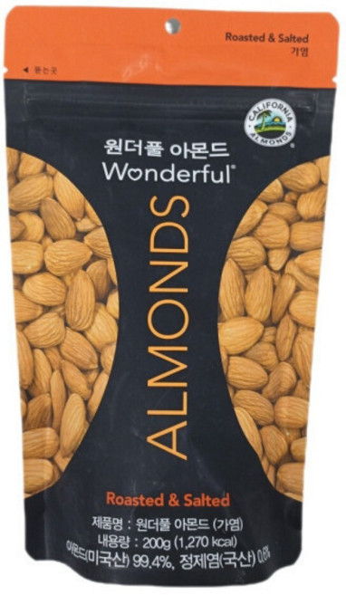 원더풀 아몬드(가염) 아몬드, 200g, 1개