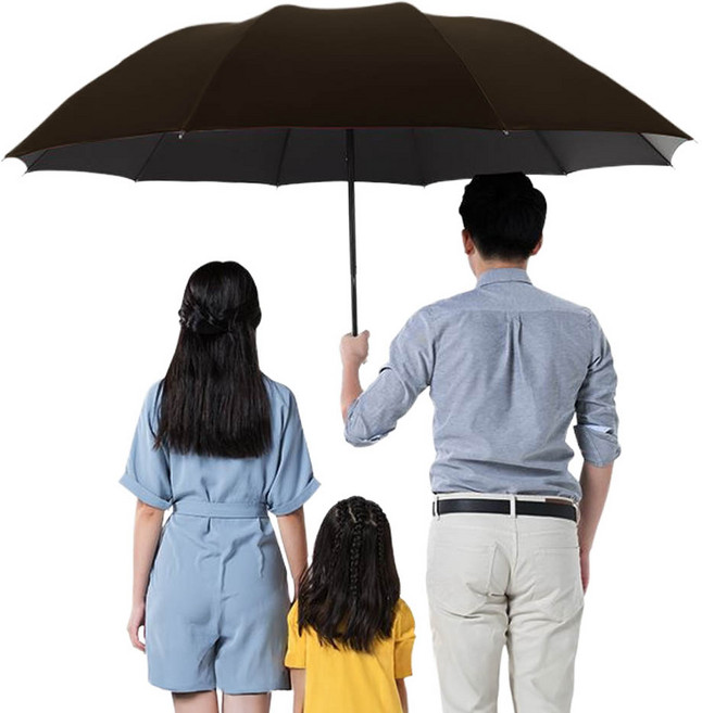 깔끔더하기 골프우산 3단 수동 접이식 파라솔 우양산, 블랙, 1개