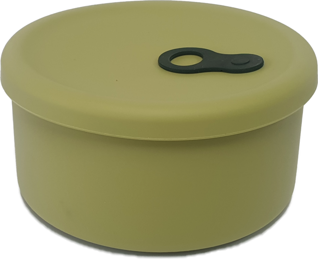 파미레 실리콘 스팀홀 용기_원형 밀폐용기 반찬통 250ml 450ml 750ml, 원형750ml, 올리브, 1개