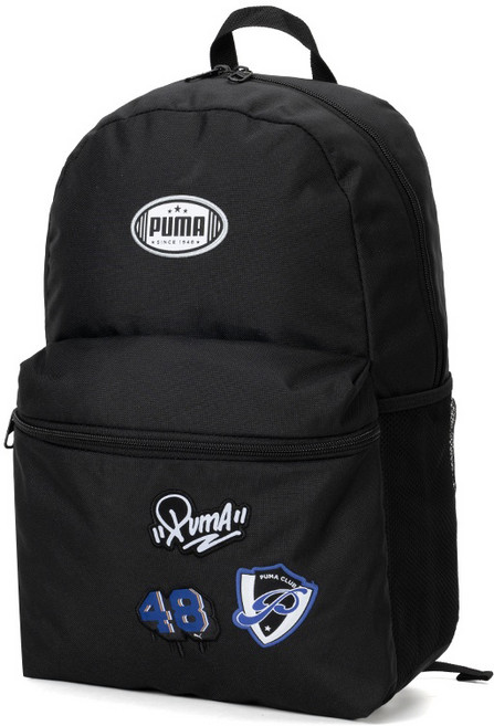 푸마 남녀공용 패치 스포츠 백팩 090803, 블랙, 1개