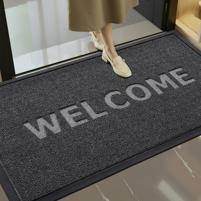 DEXI 1개 바닥 출입구 현관매트 웰컴 현관 미끄럼방지매트 그레이 현관 발매트 먼지 제거 논슬립, Grey